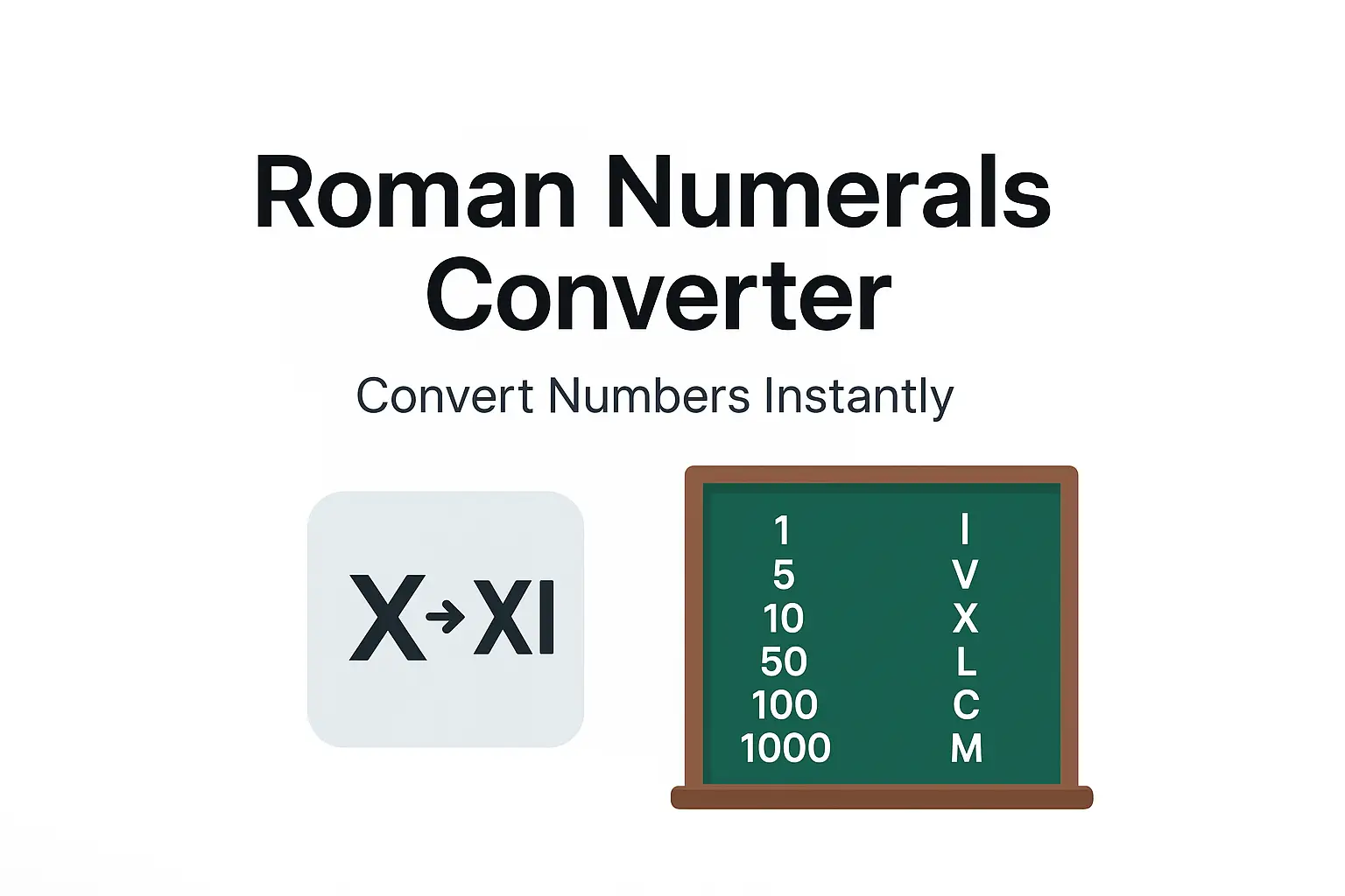 Roman Numerals Converter – Convert Numbers Instantly