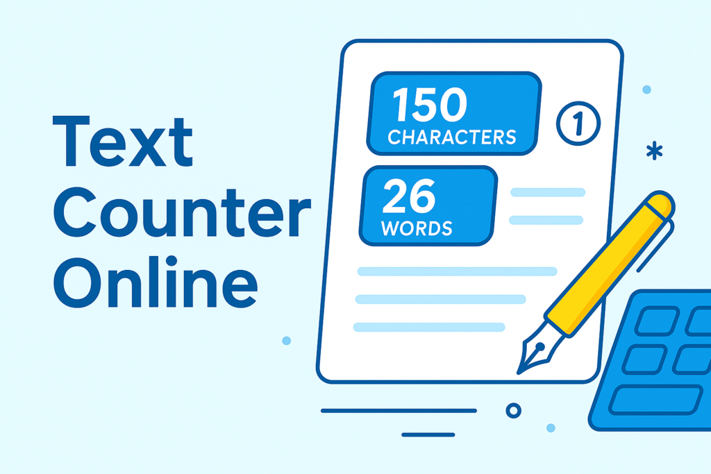 Text counter illustration showing word and character count