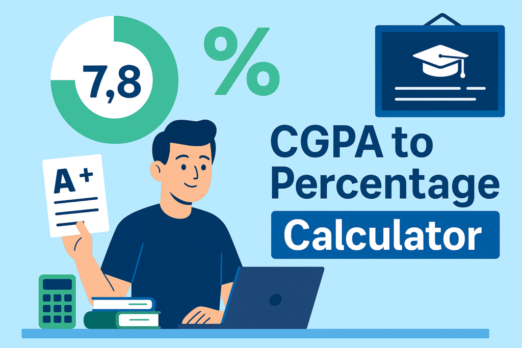 Illustration of CGPA to Percentage Calculator with student and marks conversion