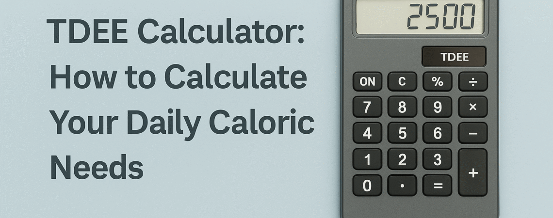 A clean and modern illustration showing a TDEE Calculator used to find daily calorie needs, including maintenance, weight loss, and muscle gain targets.