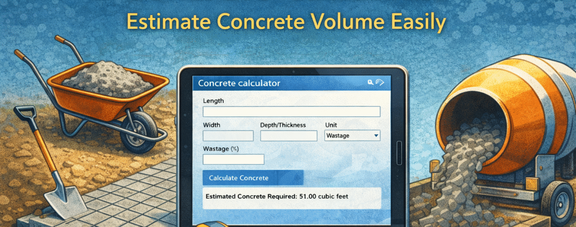 concrete calculator for estimating concrete volume