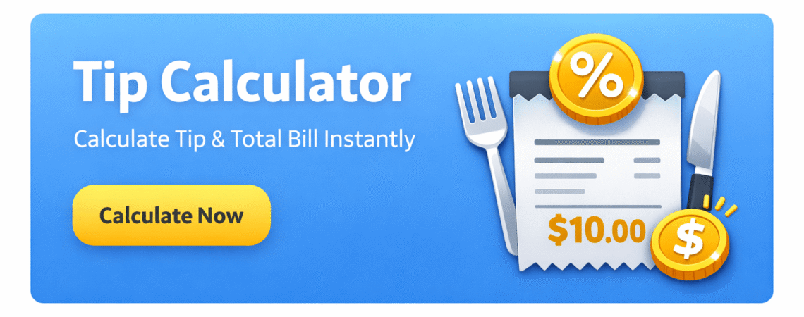 Tip calculator to calculate tip amount and total bill online